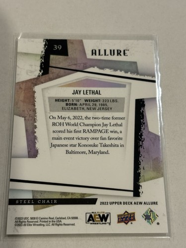Tarjeta coleccionable 2022 AEW Allure Jay Lethal Steel Chair - Imagen 2 de 2