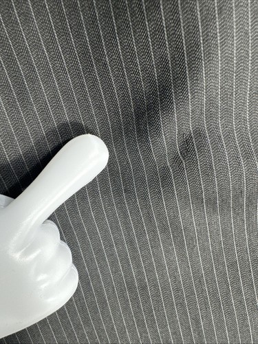 Geoffrey Beene 50R X-Slim 2 Piece Suit 44x27 Black Herringbone textured Striped - Picture 16 of 21