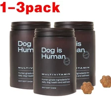 1-3x Dog Is Human Daily Multivitamin Dog Health Wellness Chicken Flavor 60 Pcs ^