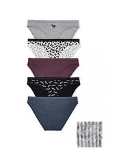 MWT Victoria's Secret Printed Multicolor Cotton Bikini Panties Pack of 5 Size S