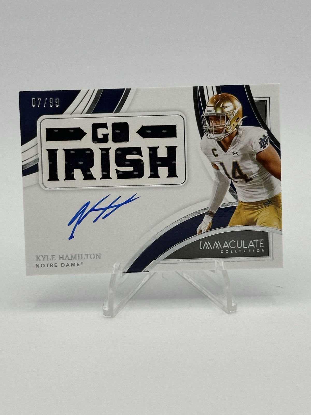 Kyle Hamilton Panini Immaculate Collection Collegiate Team Slogan Signatures Die Cuts #DCKHA Base