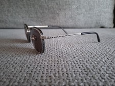 MATSUDA Oval Sunglasses Model M3101 Silver  Black Gray Lenses RARE 52-21