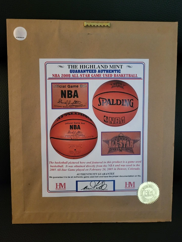 Shaq 2005 All Star Game Enmarcado Highland Mint Juego Usado Pelota, Foto y Moneda de Oro Foto 4 de 4