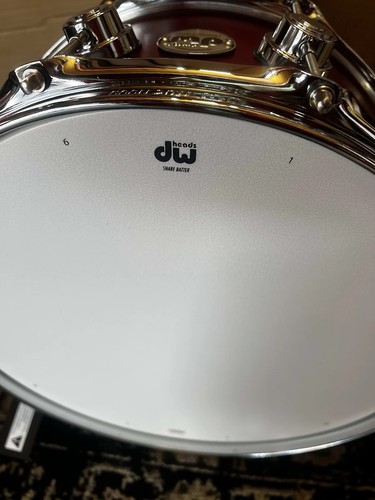 DW 6.5" x 14" Collector's Series SSC Maple Shell Snare Drum - Cherry w/ Chrome - Picture 6 of 6