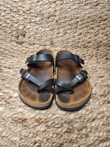 Damen 4-4,5 35 Reg Birkenstock Mayari Graceful Sandalen Lakritz schwarz Birkoflor - Bild 3 von 11