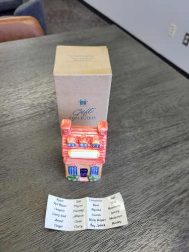 1997 Avon Cottage Collection Rust Townhouse Spice Jar No. 8 with Spice Labels  - Picture 2 of 24