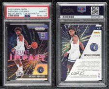 2020-21 Panini Prizm Instant Impact Silver Anthony Edwards #1 PSA 8 Rookie RC