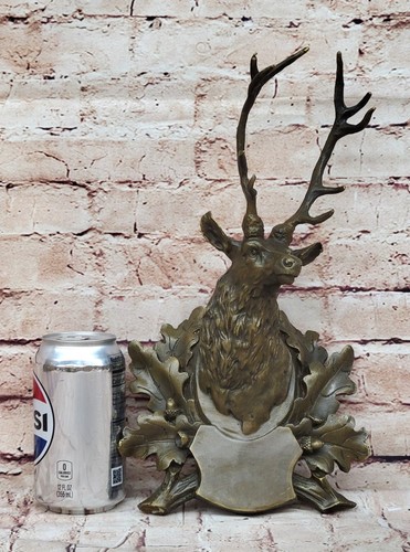 Genuine Bronze Wall Mount Deer Head Sculpture for Cabin or Lodge Decor Gift - Picture 2 of 10