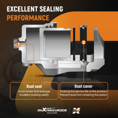 Rear Brake Caliper Assembly Pair for Cadillac XTS 13-19 Chevrolet Traverse 09-17 - Foto 4 di 22