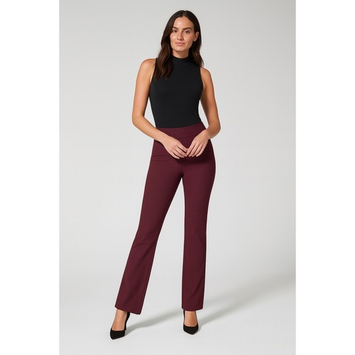 SPANX weinrote Bootcut Stretch Hose Damen Medium Sculpting Pull-On Hose