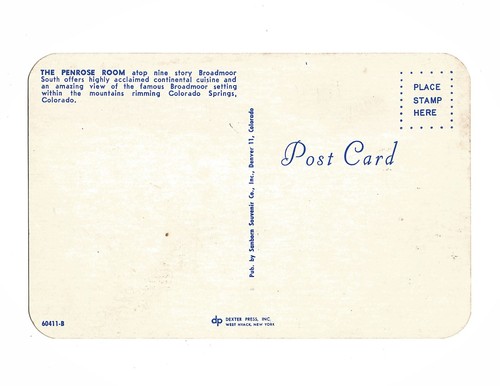Postcard 1960s/70s THE PENROSE ROOM atop Broadmoor South Colorado Springs READ - Picture 2 of 5