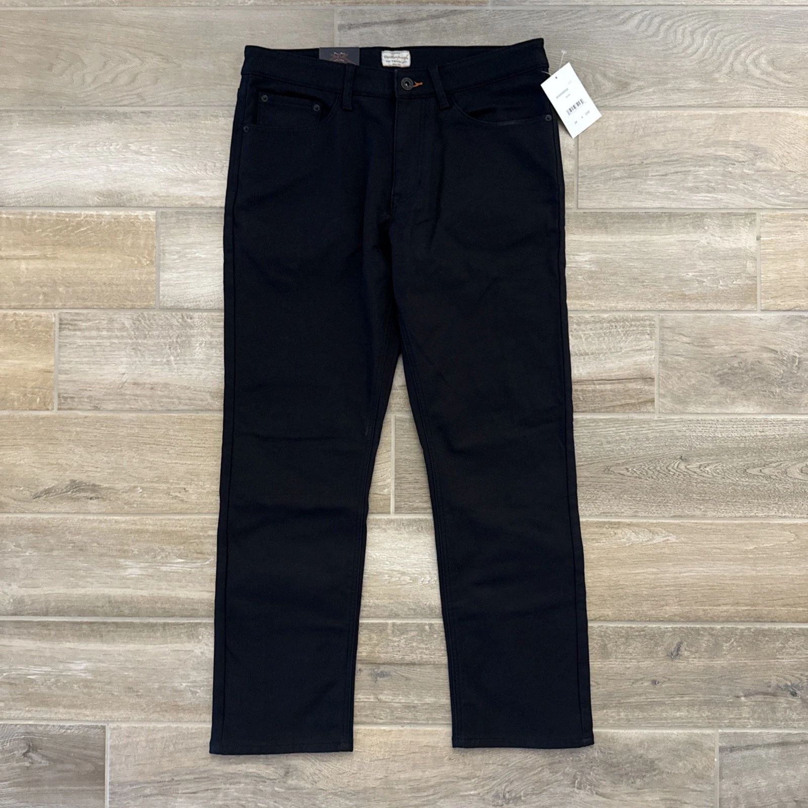 Weatherproof Vintage Men's Stretch Canvas Fleece Lining Pant Black-34x30