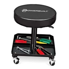 Powerbuilt Asiento rodante, taburete de garaje ajustable en Altura ajustable