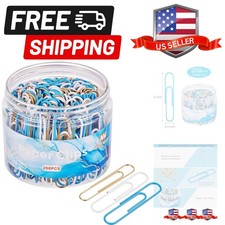 200pcs Large Blue Paper Clips, 2 Inch Jumbo Paper Clip, Ceative Colored Paper...