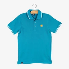 Milk Mocha Bear: Mocha Polo Shirt - Aquamarine / Men / S
