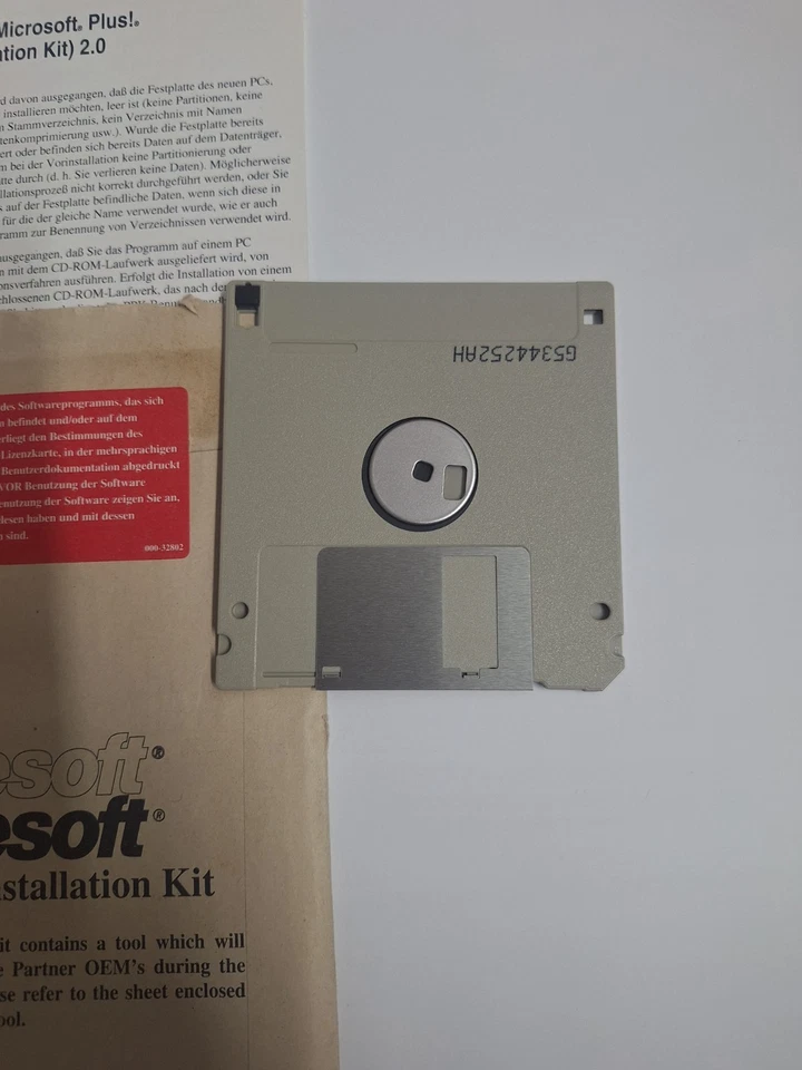 simbolių, vokiškai):Microsoft Windows 95 PPK 2.0 Kitmit Diskette&Anleitung1996 - Bild 3 von 4