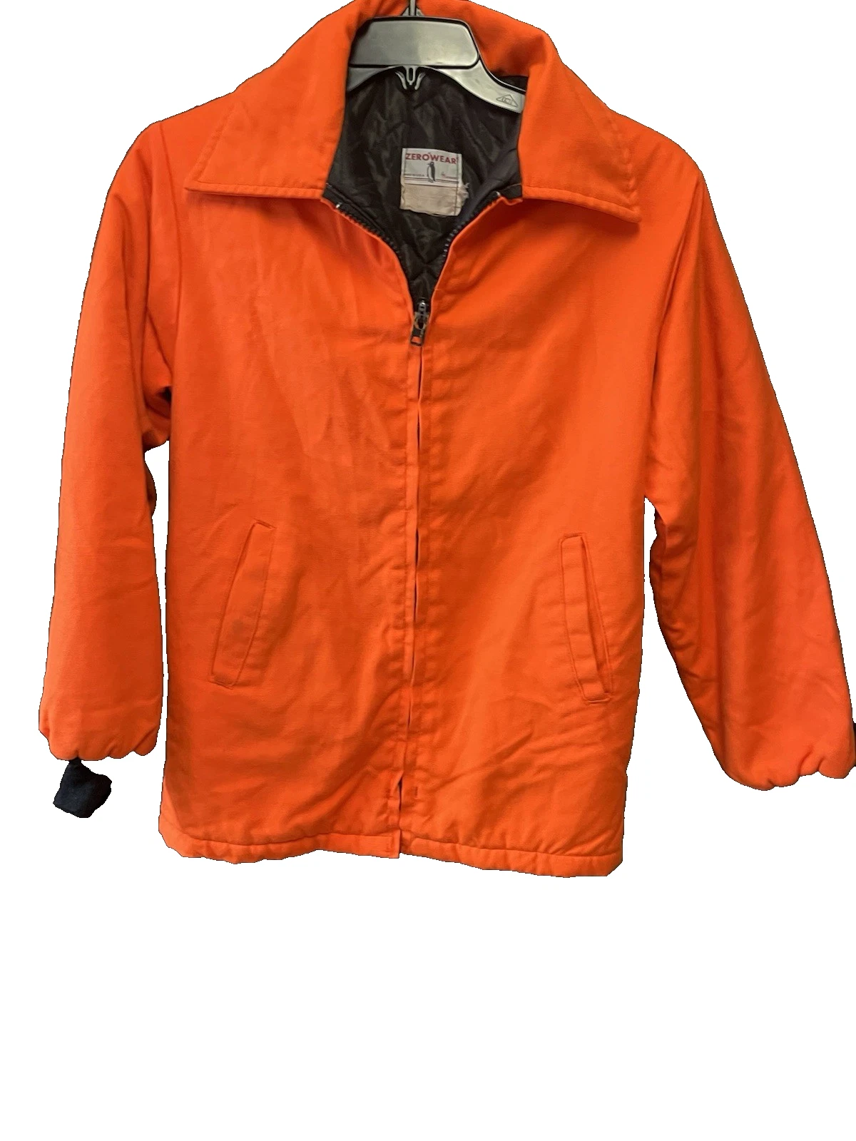 ZEROWARE Neon Orange High Vis Jacket Safety Workwear Zip Front Unisex Size M?