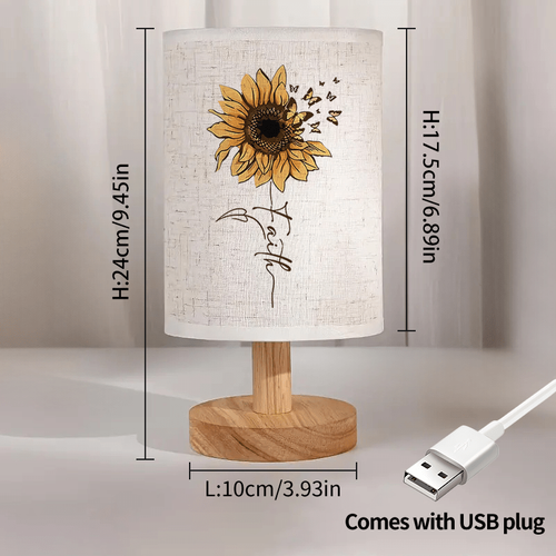 Lampada LED Tessuto Cristiana Versetto Bibbia Luce Calda Alimentata USB con Supporto Legno - Foto 60 di 63