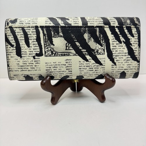 L.A.M.B. By Gwen Stefani Wallet Zebra & Newsprint Pattern Y2K Style - Picture 2 of 7