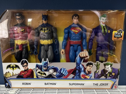 DC COMICS 4x Batman Joker Robin Superman Konvolut 12" Action Figuren Mattel Pack