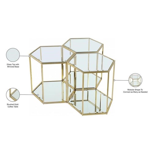 Meridian Furniture Sei Modular Stainless Steel and Glass 3 Piece End Table - Picture 8 of 9