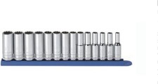 14-Piece 3/8" Drive Deep Socket Set   Metric 12-Point Deep Well Socket Set