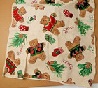 Christmas Napkins Cloth Set of  4 Teddy Bears Sweaters Candy cane Holly 14x15
