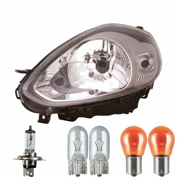 Scheinwerfer Frontscheinwerfer Links Halogen H4 FüR Fiat Punto Evo Inkl. Lampen-image