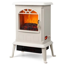 ROVSUN Electric 1500W Fireplace Space Air Heater 3D Realistic Flame Freestand