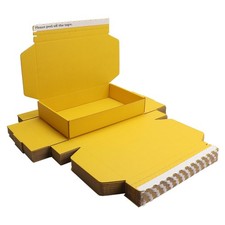 Yellow 10.5x6.3x2 Inch Hard Corrugated Cardboard Shipping Gift Wrap Box