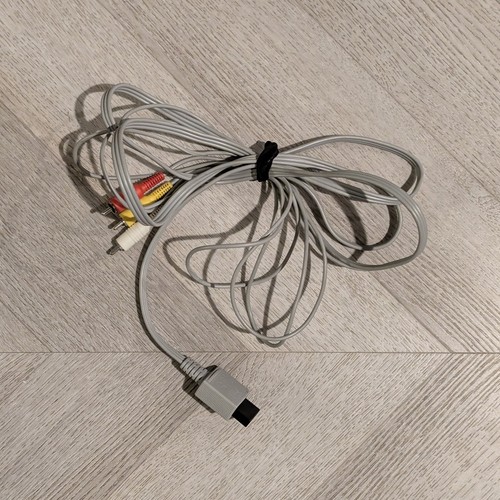 Nintendo Wii AV RCA Cord OEM Gray 8 Feet - Picture 1 of 4