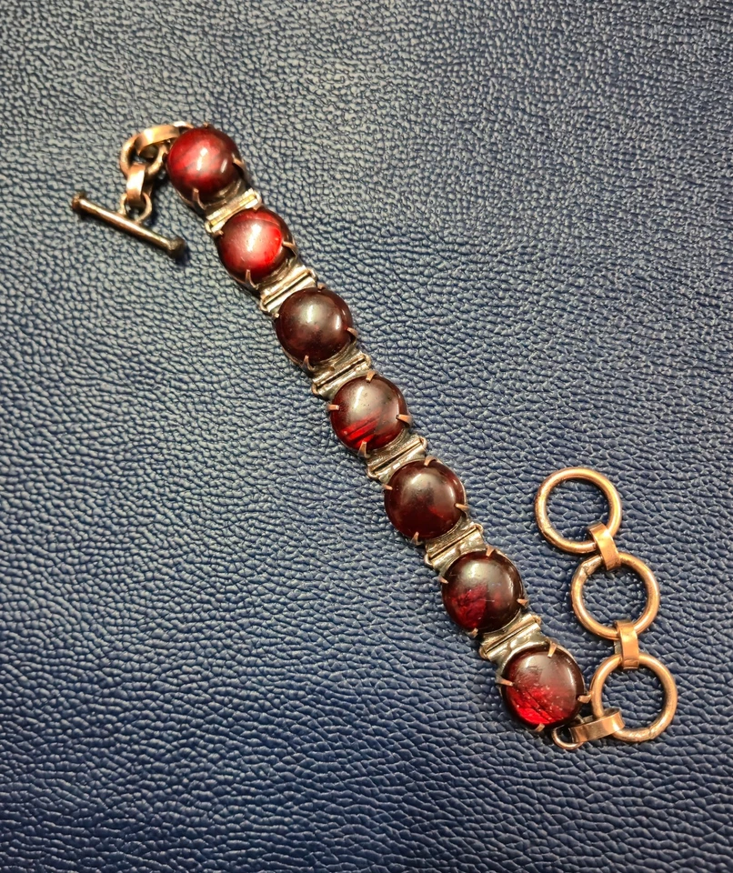 Pulsera envuelta en alambre genuina labradorita roja cobre joyería regalo para ella Foto 4 de 4