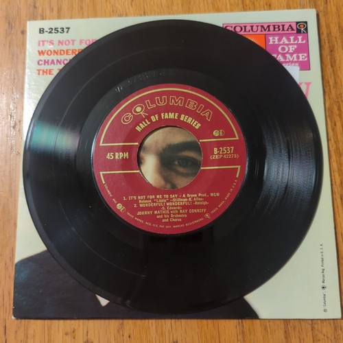 Johnny Mathis EP 7" 45 Columbia B-2537 Vintage Vinyl USA Crooner Classic - Picture 3 of 4