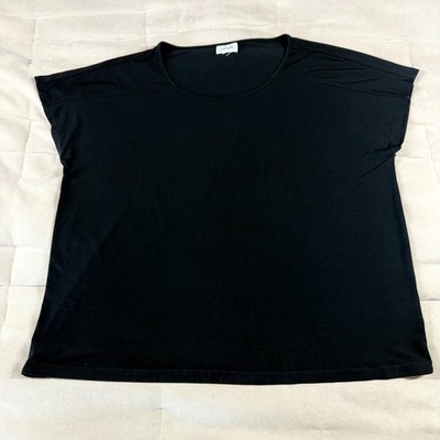 Jaclyn Smith Collection Womens Crop Basic T Shirt Black Size L