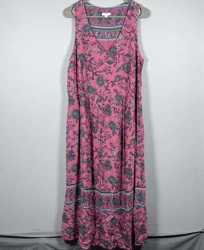 Maxi Vestido Para Mujer Jill L Petite Dreamscape Border Rosa Floral Sin Mangas
