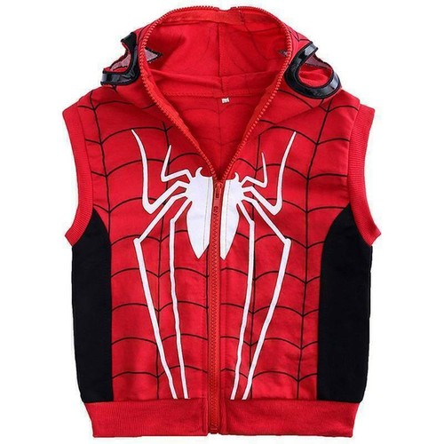 Kids Boy Spiderman Superhero Tracksuit Set Hoodie Vest Top Pants Outfit Clothes& - Picture 3 of 25
