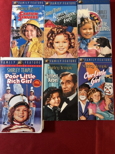 Lot Of 6 Shirley Temple VHS, Original Movie Made In The ‘30’s, Renewed In 1960’s