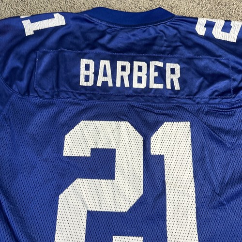 VINTAGE New York Giants Jersey Mens L Blue Tiki Barber #21 Reebok NFL Football - Picture 10 of 14