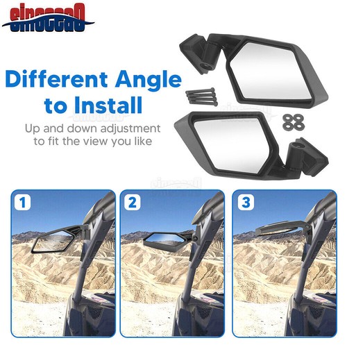 For 2017-2025 Can Am Maverick X3 XRS XDS MAX Racing Style Rear View Side Mirrors - Picture 5 of 7