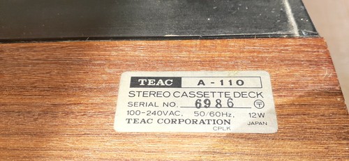 VINTAGE TEAC A-110 CASSETTE PLAYER - REPAIR OR PARTS  - Picture 4 of 6