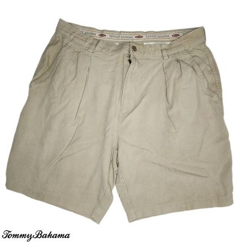TOMMY BAHAMA Mens Khaki 100% Silk Flat Front Casual Shorts - Size 36 - Picture 2 of 7
