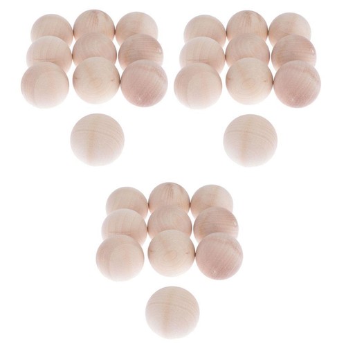 30 Pcs No Hole Crafts Making Natural Wood Round Ball 40mm - Picture 6 of 12