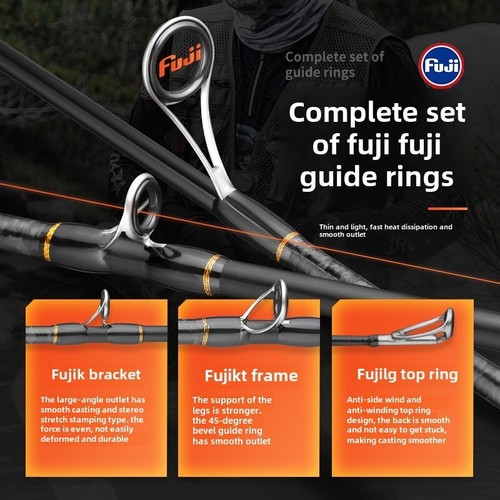 LXPRO Casting Fishing Rod 6ft 2-6lb Fast Action Casting Carbon Trout Rod Fuji - Picture 7 of 8