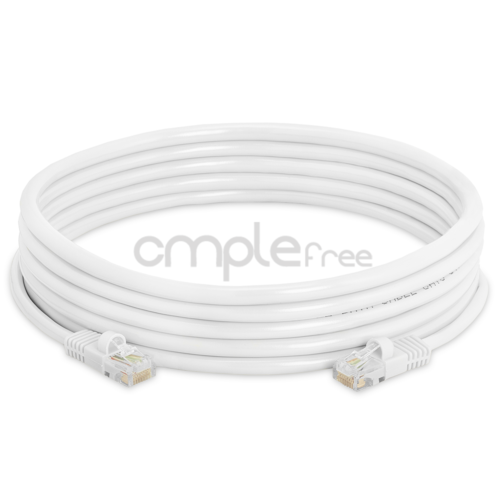 3x 15FT CAT5e Cable Ethernet Lan Red CAT5 RJ45 Cable de conexión Internet Blanco NUEVO - Imagen 3 de 4