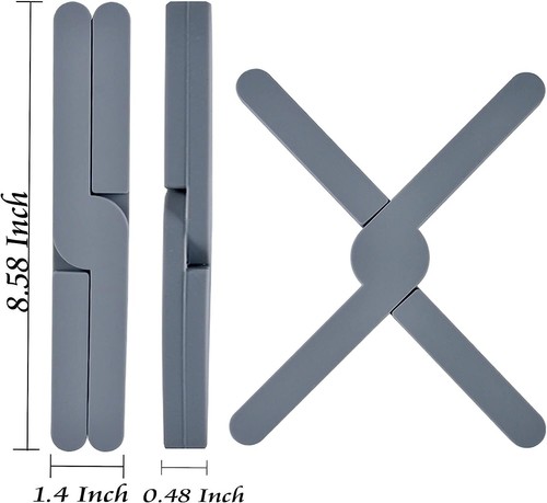 3 Stück Untersetzer für heiße Töpfe, Pfannen, Geschirr Halter Kreuz Silikon große faltbare Platte - Bild 5 von 7