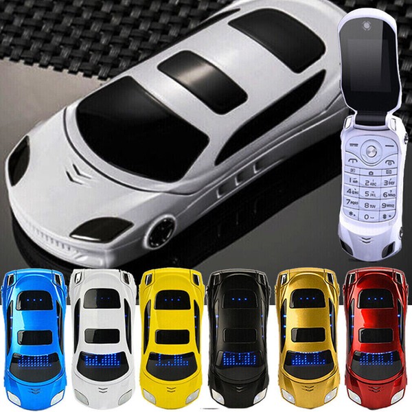 Metal Unlocked Mini Flip Sports Car Model Mobile Cell Phones Dual Sim BT Gifts - image 2