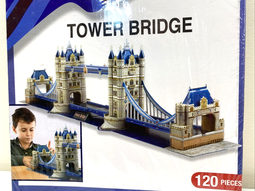 NIB CUBICFUN 3D Puzzle TOWER BRIDGE 120 Piece No Glue Tools Required 30'x4.7"x9" - Picture 3 of 6