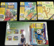 My First LeapPad Interactive Book & Cartridge Lot Thomas, Bob, Dr. Seuss, ABC's