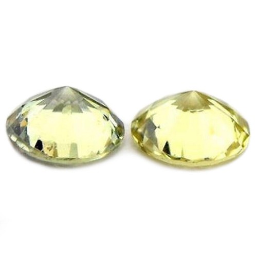 Certified 0.60ct Round Natural Unheated Beige Sapphire VVS 4.25 mm Matching Pair - Picture 2 of 2