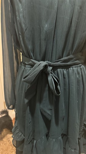 NWT Vera Wang Simply Vera Dress, Emerald Green , Sheer Long Sleeves, Size L - Picture 4 of 24